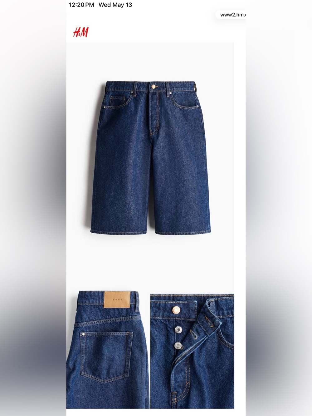 H&M Dark Indigo Denim Bermuda Shorts
